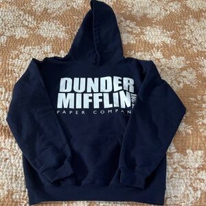 Gildan Dunder Mifflin from The Office Dark Blue Hoodie Sz Medium